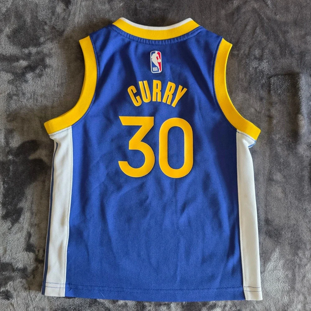 Nike Golden State Warriors Stephen Curry 30 Jersey Kids Small 4 Blue Basketball
